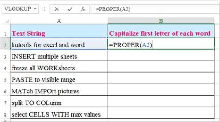 How to capitalize first letter text in excel?