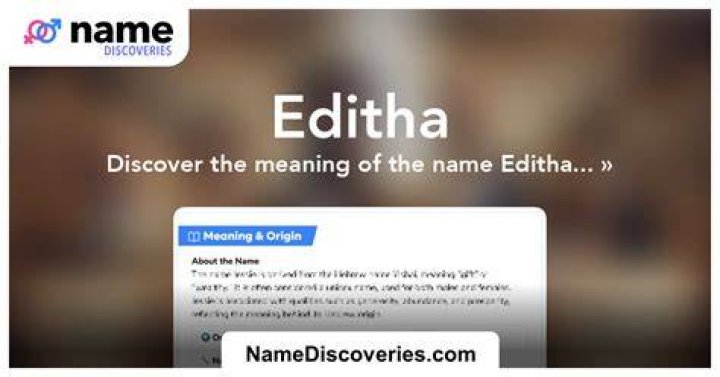Is editha an indian name?