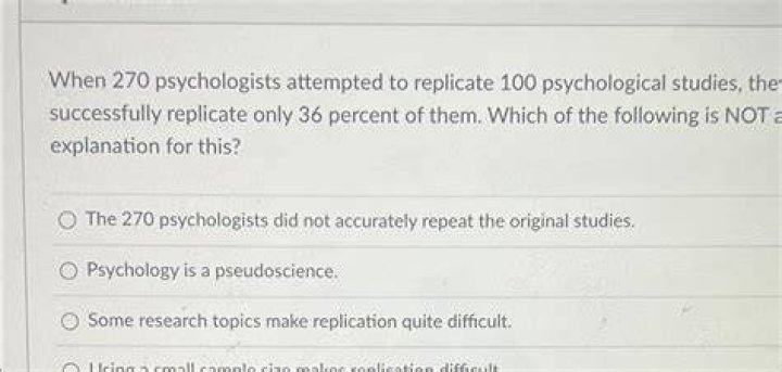 When 270 psychologists attempted to replicate 100?